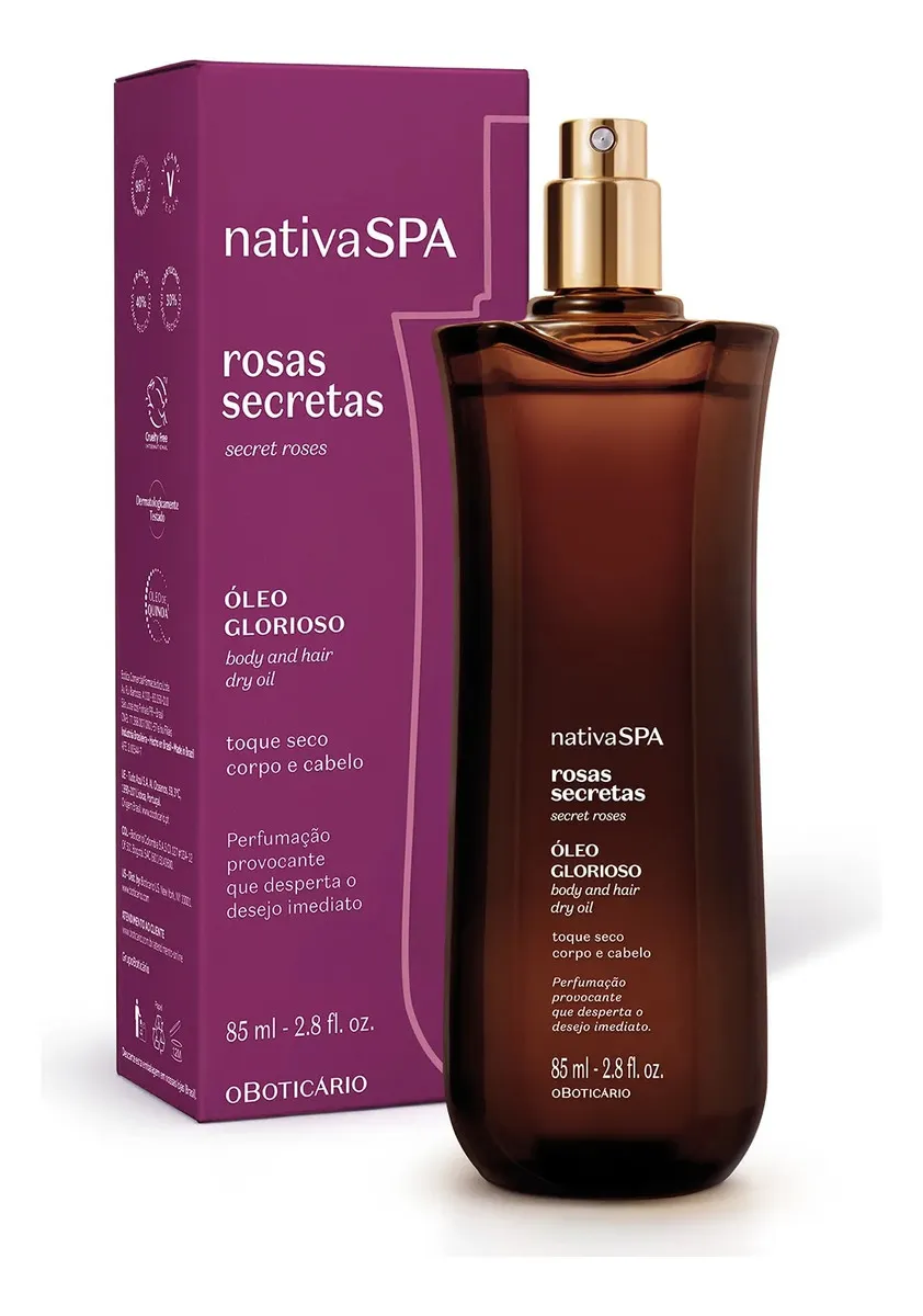 Óleo corporal Nativa Spa Rosas O Boticário 85ml