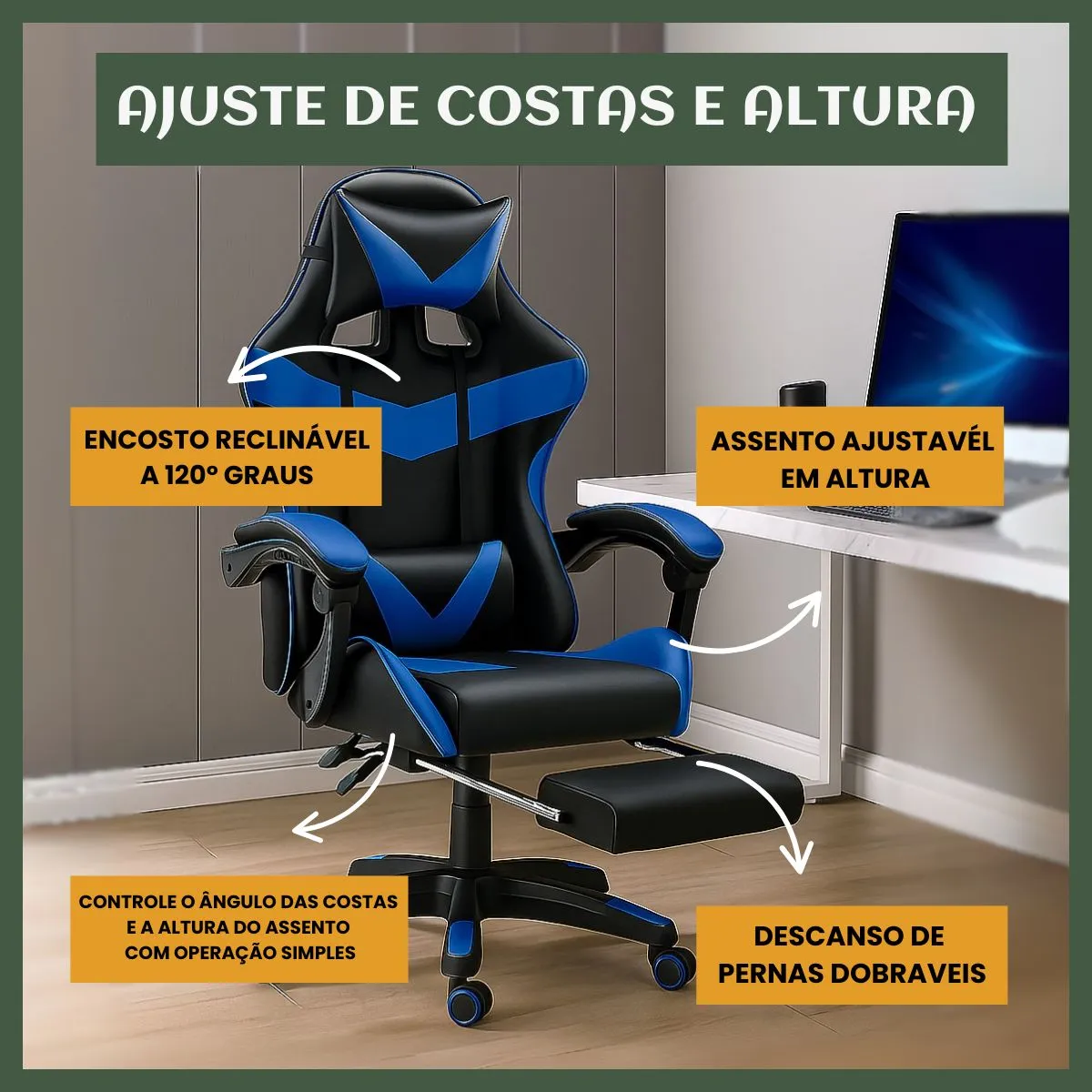 Cadeira Gamer Nitro LuvinCo Azul