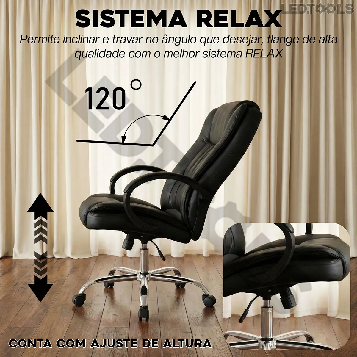 Cadeira diretor reclinável ergonômica