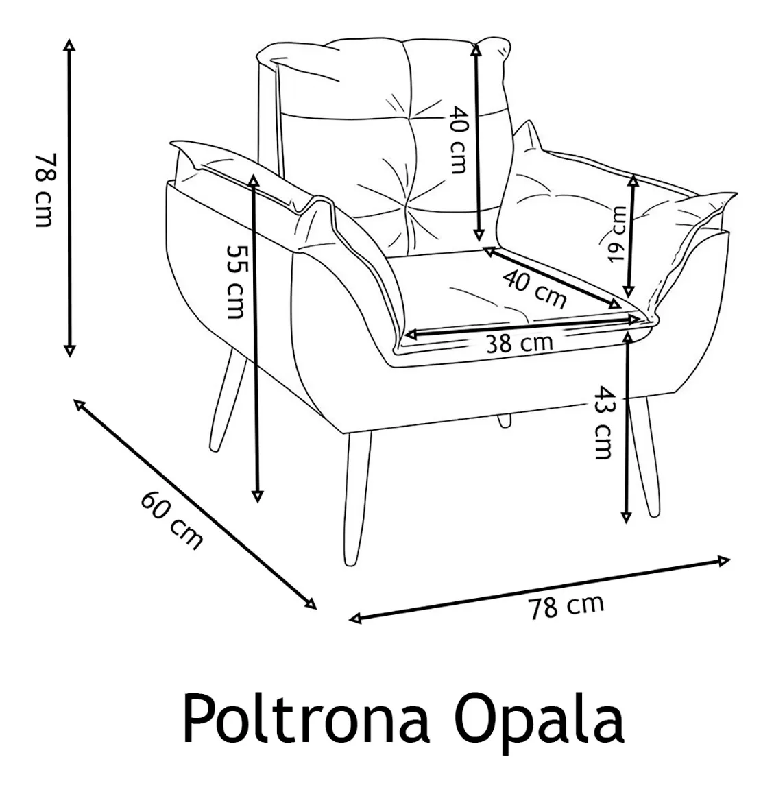 Kit 2 Poltronas Opala Suede