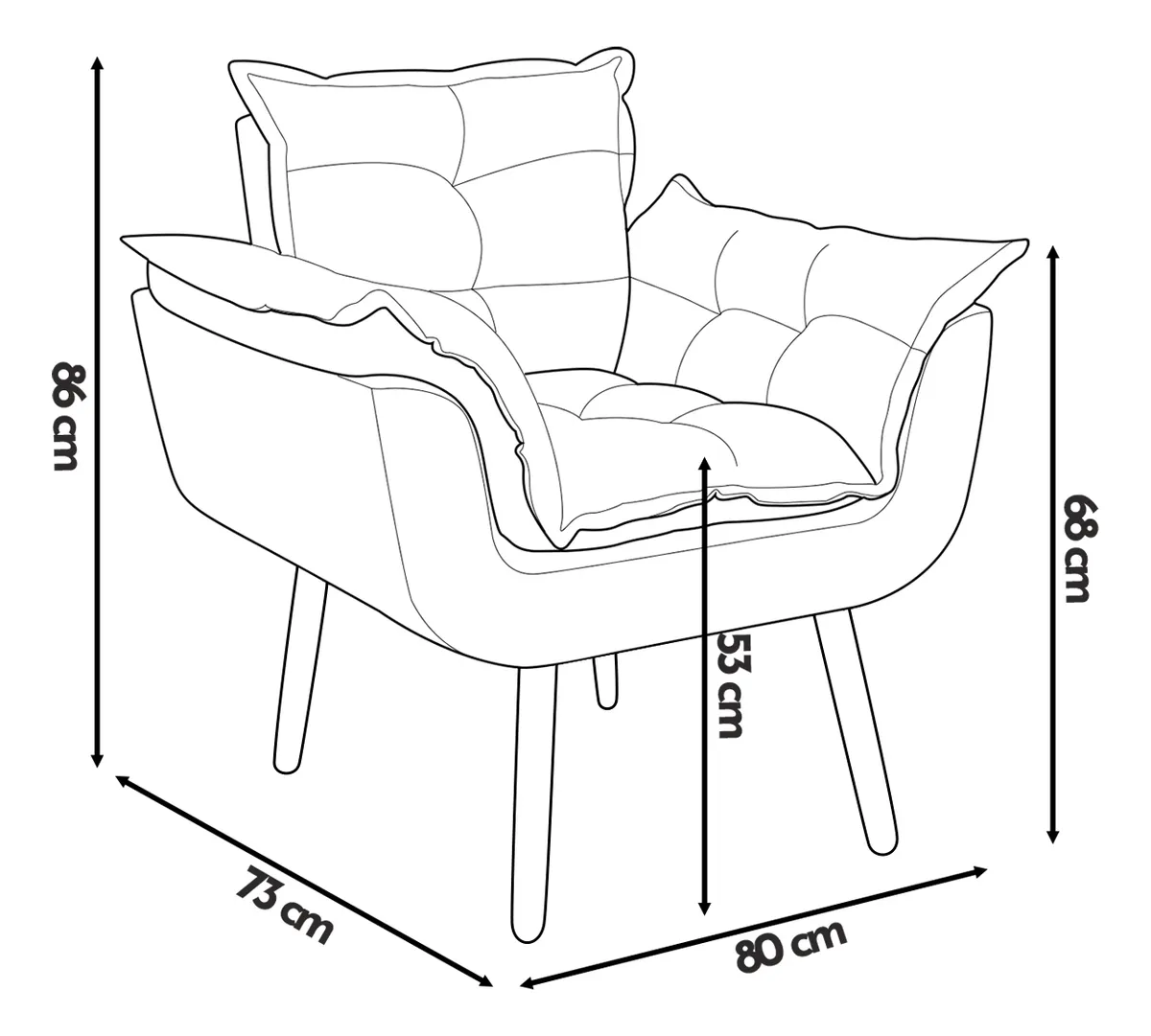 Kit 2 Poltronas Alice com Puff