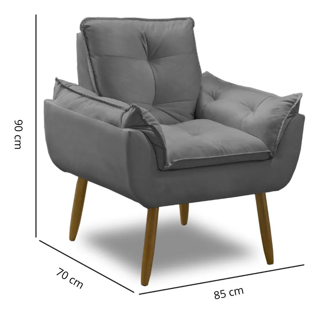 Poltrona Decorativa Opala Suede