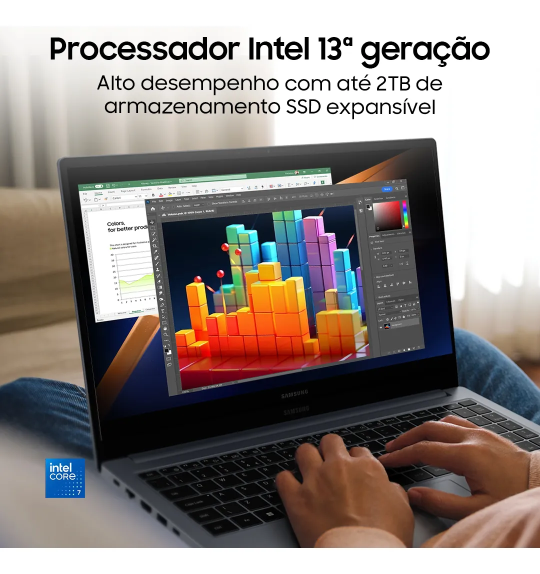 Notebook Samsung Galaxy Book4 i5 8GB 512GB SSD 15.6 Full HD