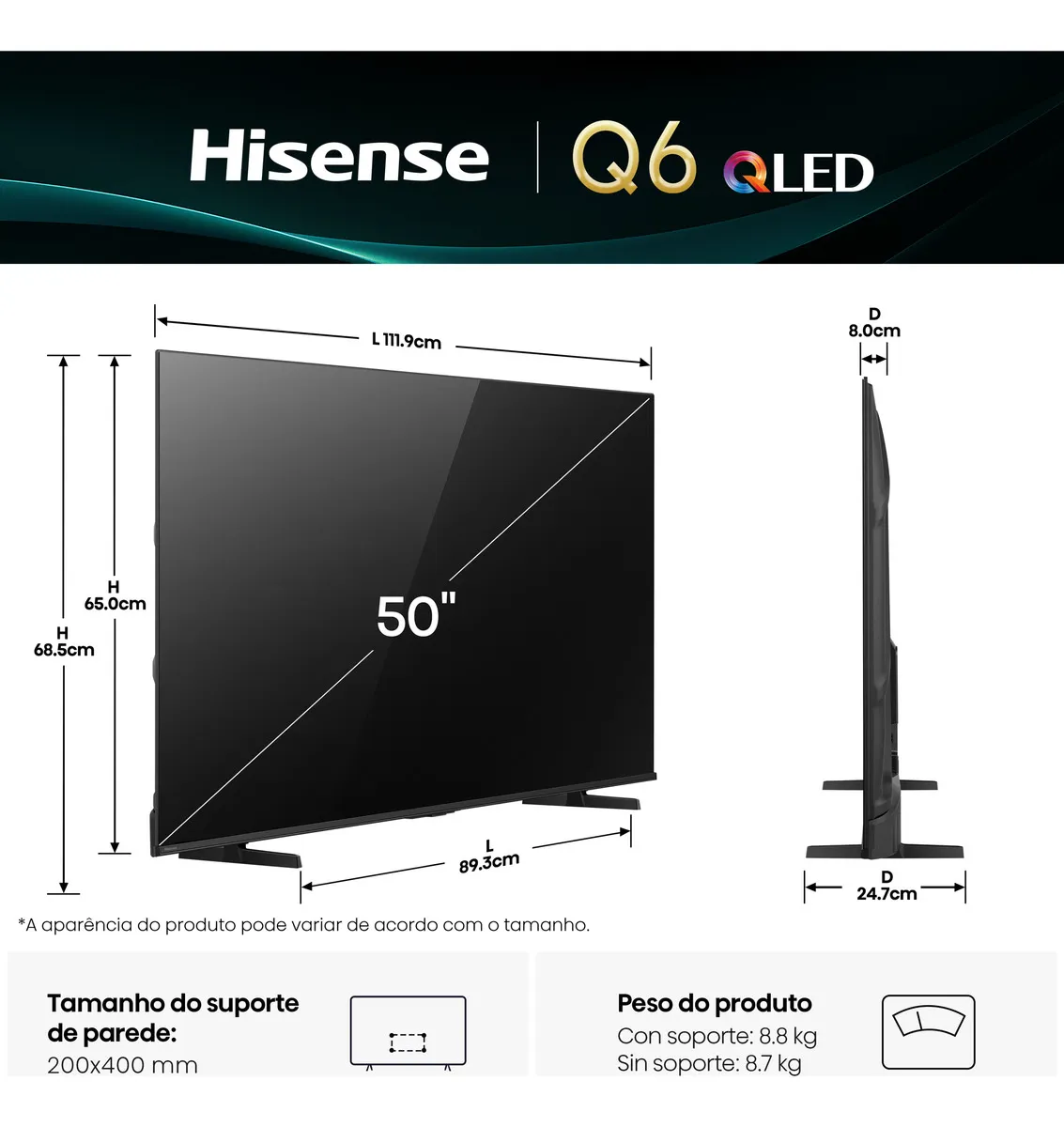 Smart TV Hisense QLED 50