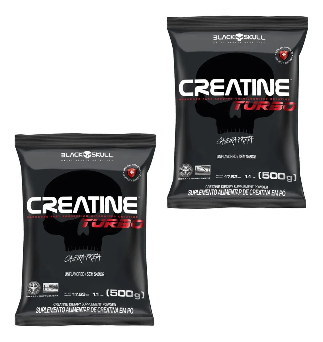 Creatina Turbo Refil 500g Black Skull